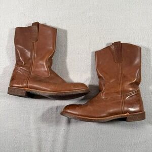 Red Wing Pecos Brown Leather Slip On Boots Western Streetwear 9.5